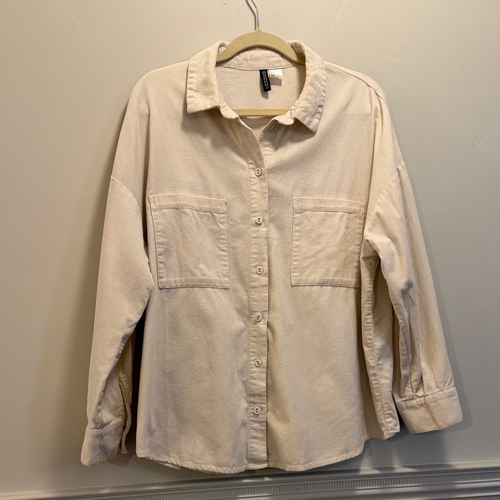 H&M Beige Ribbed Knit Top